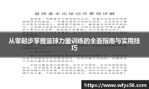 从零起步掌握篮球力量训练的全面指南与实用技巧